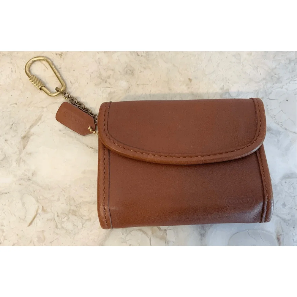 Coach Vintage British Tan Leather Multifunction Wallet 7219